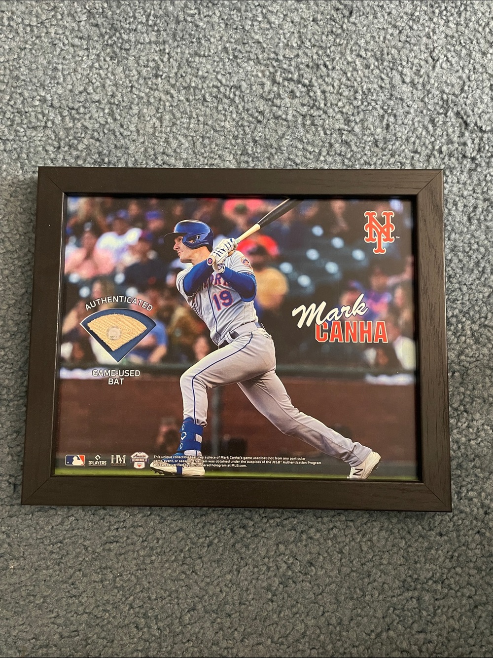 Mark Canha Framed Baseball Display in Blue & White
